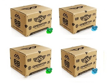 4 x Paintballs EXE Operator Cal. 68 , 2000 unidades. (Bolas verdes e azuis) *Envío Gratis 2/3 Días.